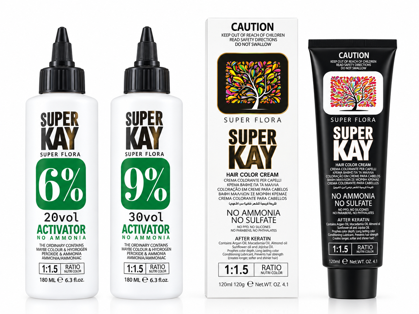 رنگ مو سوپرکیSUPER KAY بدون آمونیاک 120میل به همراه اکتیویتور